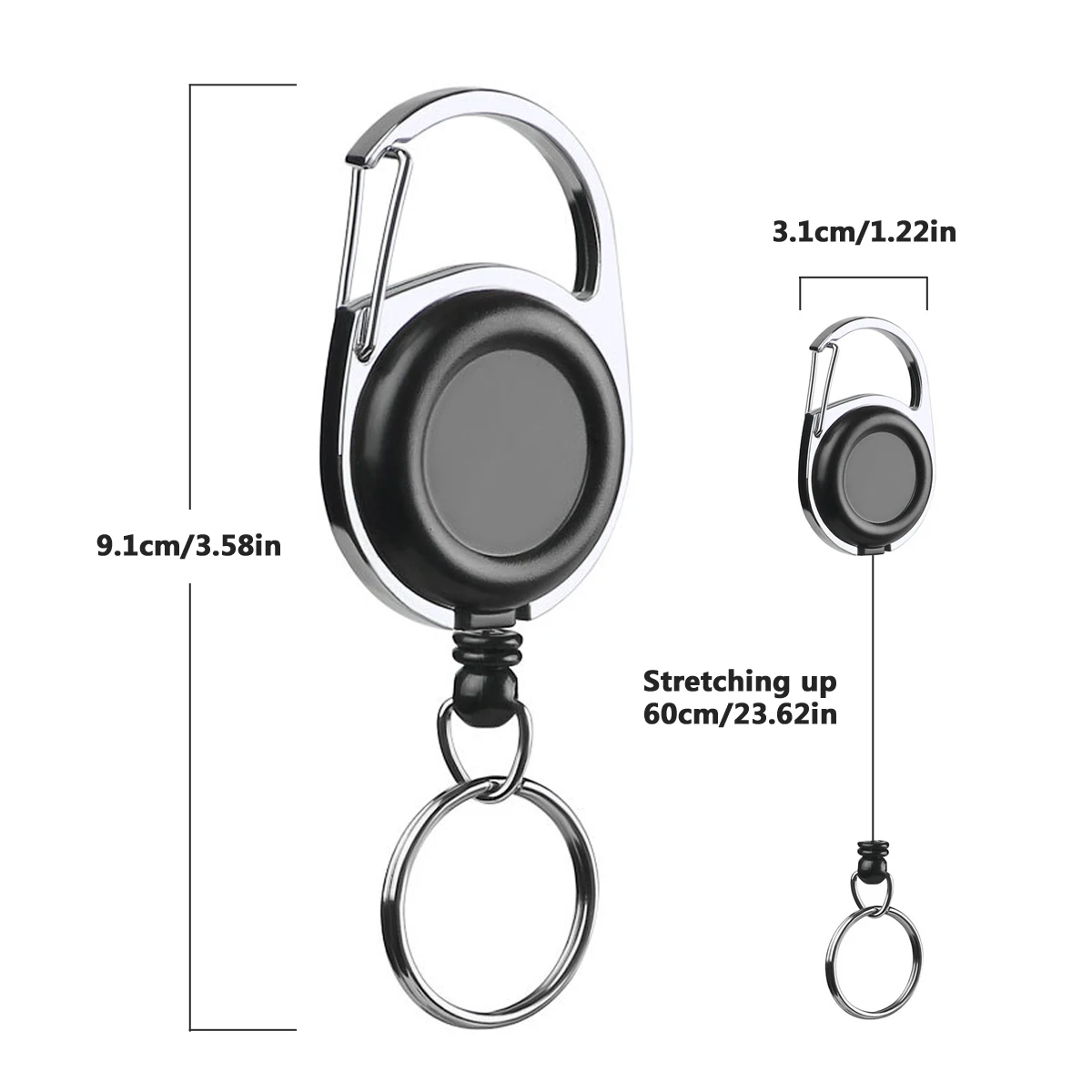 حبل قابل للسحب مضاد للخسارة كماشة الصيد، مقود أمان 60 سم لملحقات معدات صيد قوارب الكاياك #4