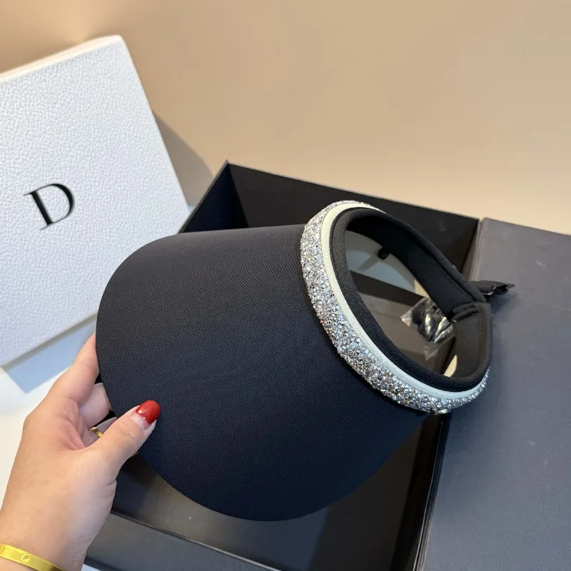 

Double-Sided Ice Silk Sun Visor Hat Women UPF50 Wide Brim UV Protection Adjustable Headband Foldable Outdoor Beach Viral​​