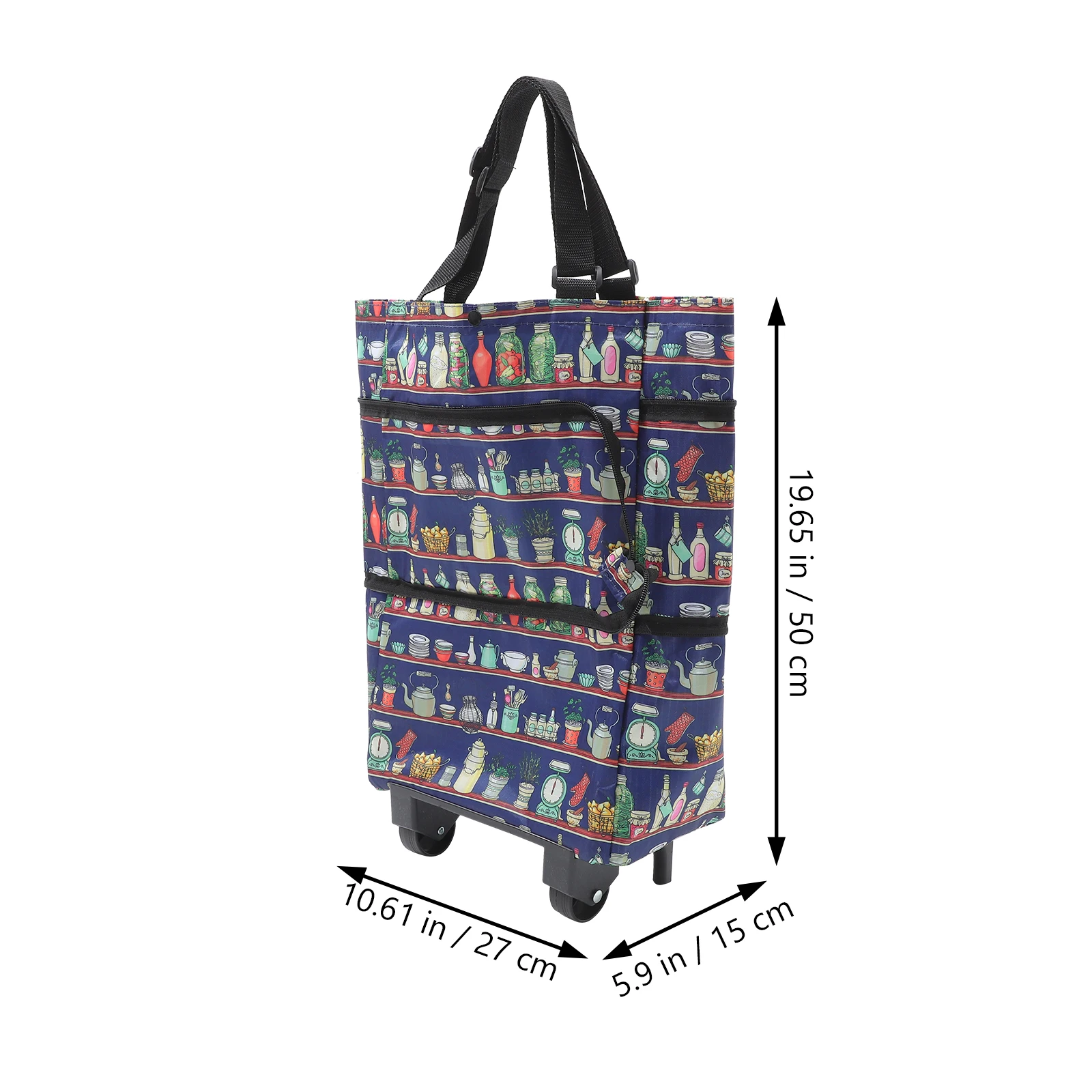 Shopping Cart Shopping Bag With Wheel For Trolley Foldable Large Capacity Supermarket Shopping Purchase Storage Bag For