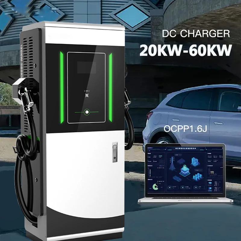 40kW DC EV Charger Wallbox CCS2 Fast Charging Station Floor Mounted Smart APP WiFi RFID IP54 OCPP 1.6J Fully Certified Ready