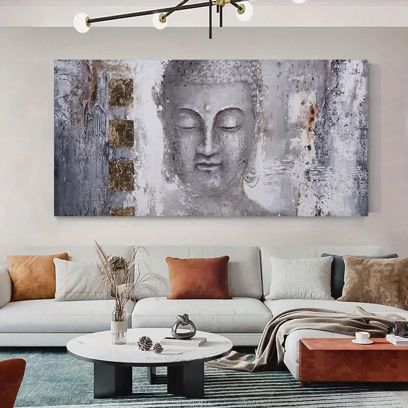 1pc Abstract Buddha Painting Canvas Wall Art Canvas Large Modern Buddha Painting For Living Room Wall Art Prints Poster No frame