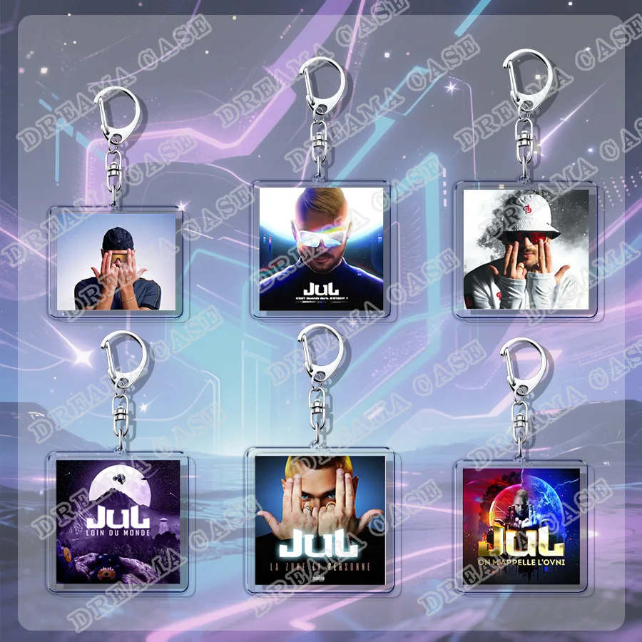 French Rapper Rap Rappeur Keychain for Accessories Bag Key Chain Ring Jewelry Fans Gifts Jul Marseille Music Keychains