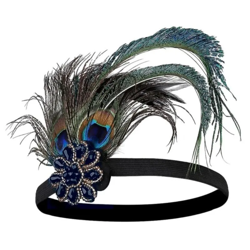 PESENAR 1920s Flapper Accessories Gatsby Costume Accessories Set 20s Flapper Headband Pearl Necklace Gloves Plastic Holder