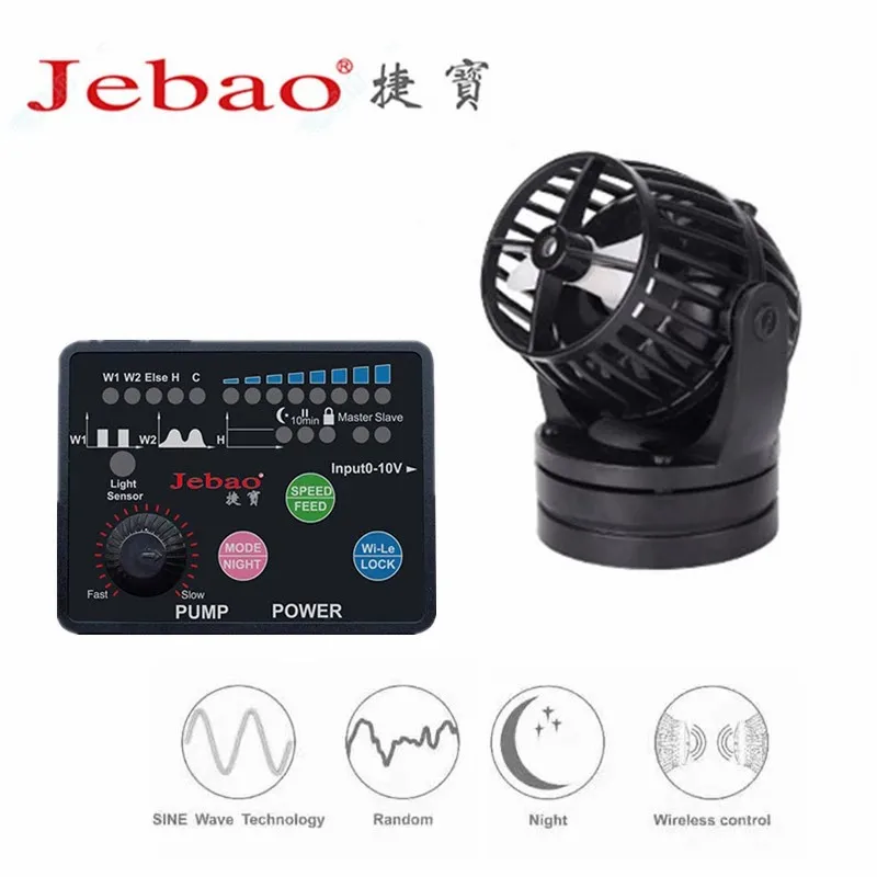 Jebao-Wireless Marine Aquarium Wave Maker, Jecod, SW-2, SW-4, SW-8, SW-15, SLW-10, slw-20, slw-5