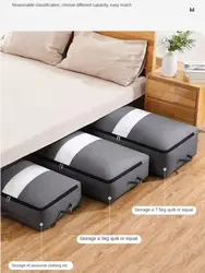 Oxford Cloth Clothes Organizer Under the Bed Storage Bag with Clear Window Durable Handles for Home Quilts Closet Dustproof