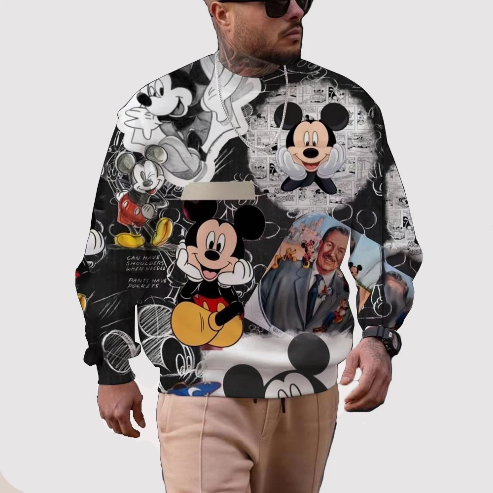 New Kids Boys Mens Round Neck Creativity Crewneck Clothing Fashion Disney Mickey Mouse print Sweatshirt Fashio Pullover For Male