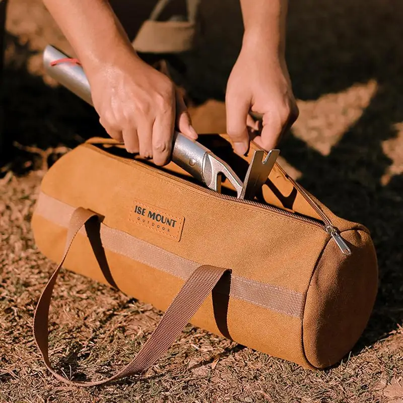 

Tent Peg Nails Carry Bag Portable Canvas Ground Nail Tool Bag Washable Camping Utensils Organizer Anti-Tear Stake Storage Bags