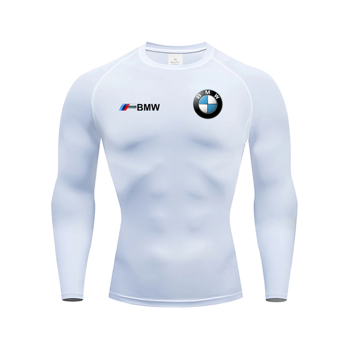 Heren Workout Compressie Y2K BMW Logo Gym T-shirt met lange mouwen Ademend Hardlopen Sneldrogend Sportbeschermd trainingspak buiten