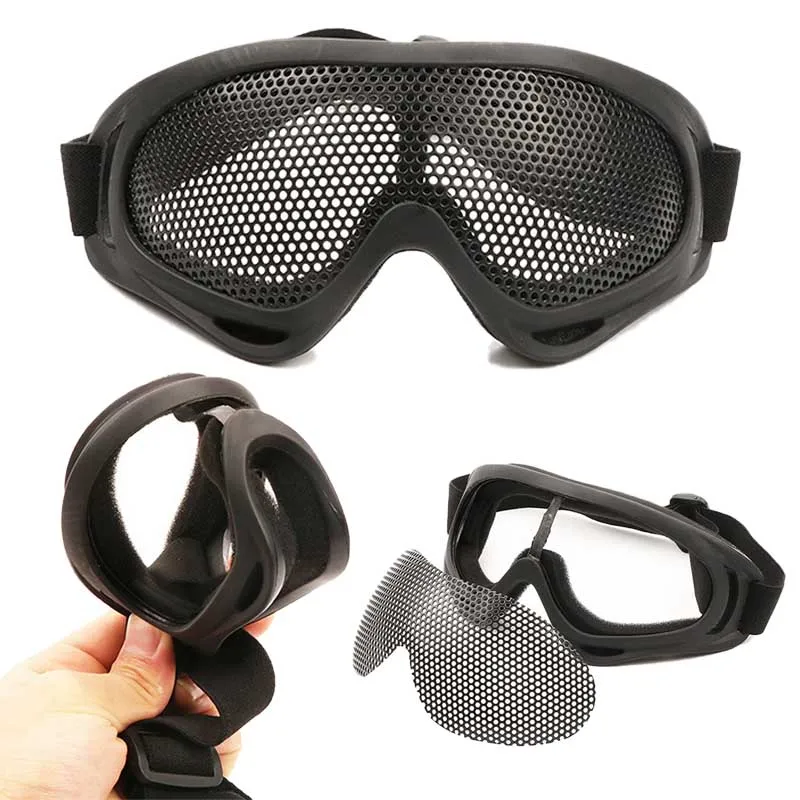 Outdoors Hunting Airsoft Goggles Tactical Paintball Shock Resistance Eyes Protecting Outdoor Sports Metal Mesh Glasses Goggle