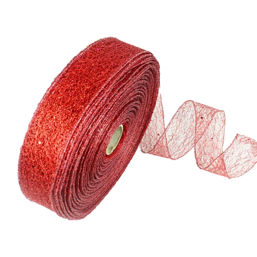 Solid Color Christmas Ribbon Christmas Gift Packing Ribbon Sparkling Christmas Ribbon Rolls for Diy Gift Wrapping for Xmas