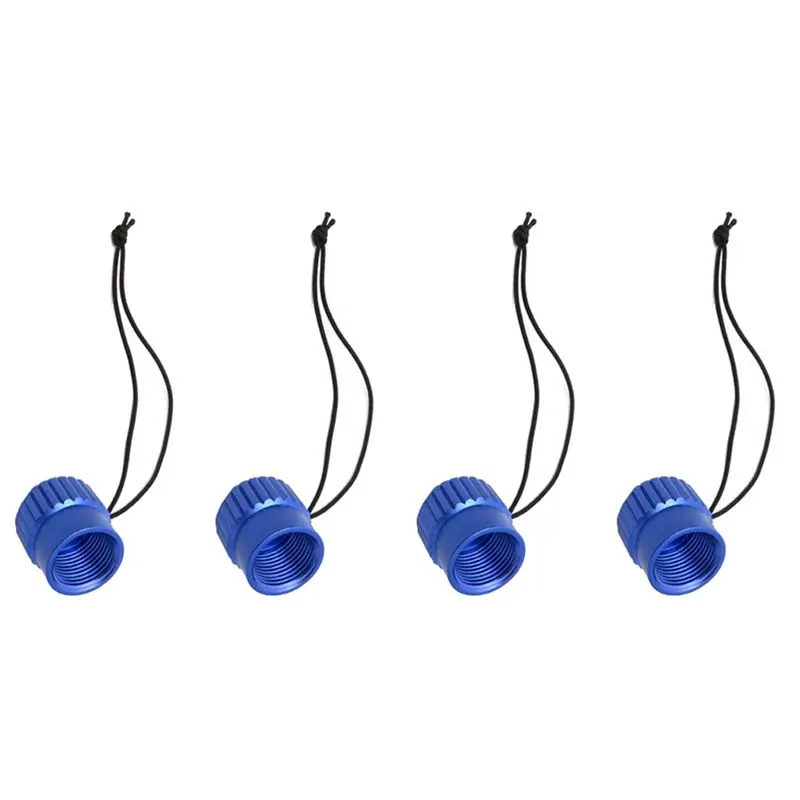 XSXS-4X Scuba Diving Threaded Dust Cap Plug Cover Din 5/8-14NPS Dust Cap Tank Valve End Cap Accessory Part Blue