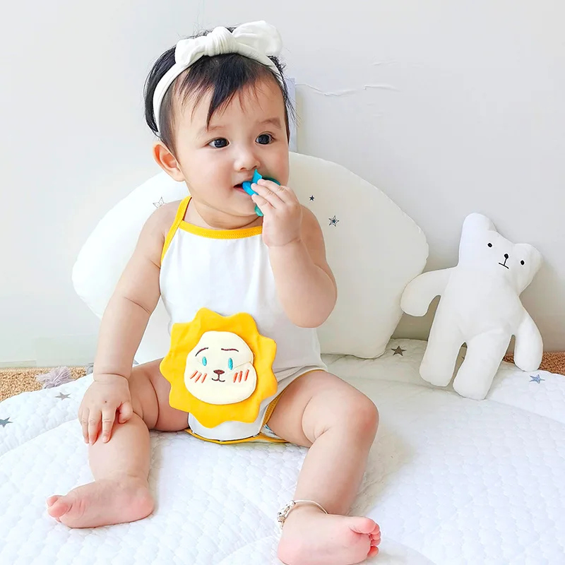 Summer Newborn Baby Girls Rompers Cotton Infant Bodysuit Sleeveless Baby Jumpsuit Cartoon Ropa Bebe Vest Boy Clothes 3-24M