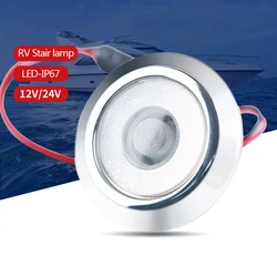 Waterproof RV Stair LED Lamp Warm/Blue Light 12V/24V/DC 10V-30V 316 Stainless Steel Cover Welcome Floor Lamp For Yacht Car Boat