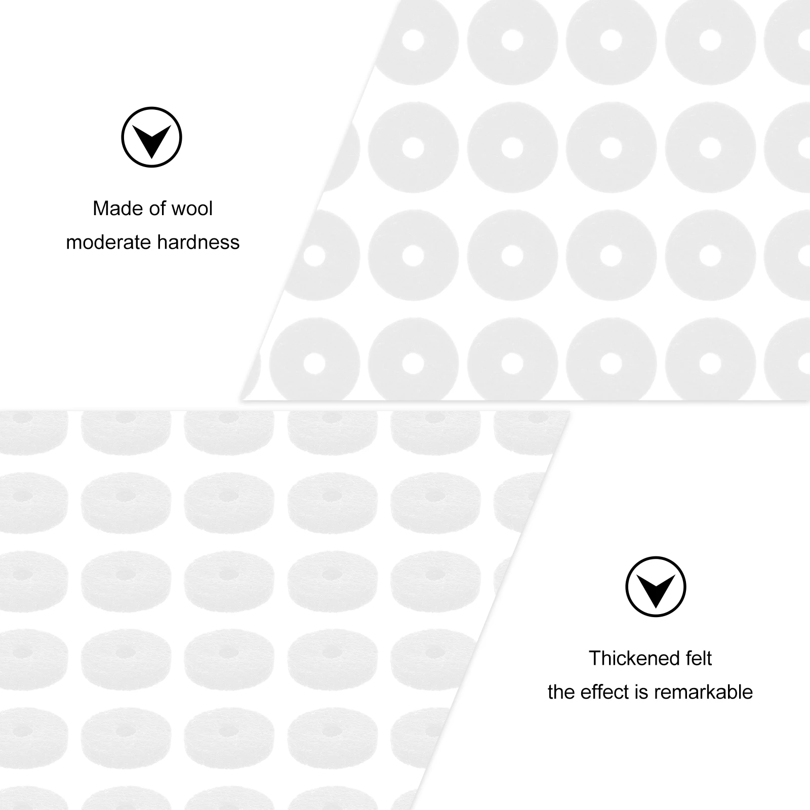 

90Pcs Replacement Piano Washers Thick Wool Pads for Key Balance Adjustment Compatible with Most Drum Sets and Cymbal Stands