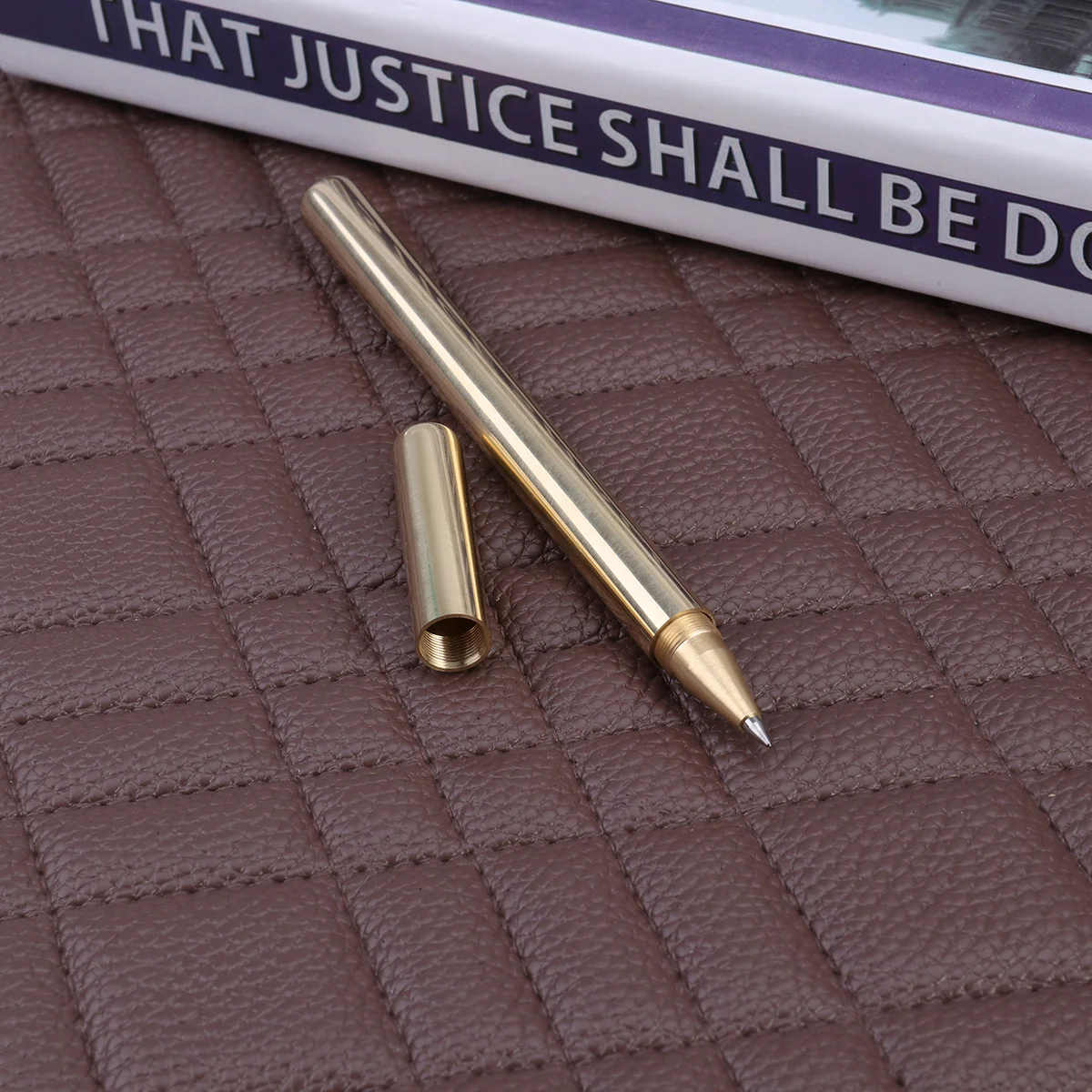 

0.5mm Black Ink Metal Gel Pen Solid Brass Polished Mirror Surface Fine Line Signature Pen Office Gift Personal Use Stylish