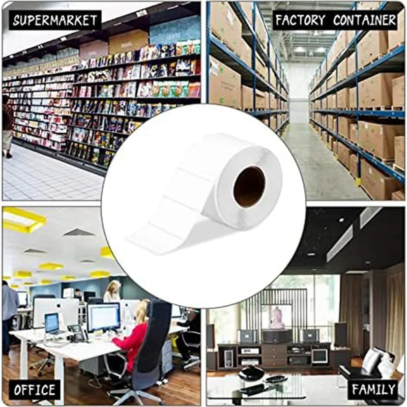 

A19E-3Rolls 1500/Rolls Self-Adhesive Labels Universal Label Office Kitchen Storage Box
