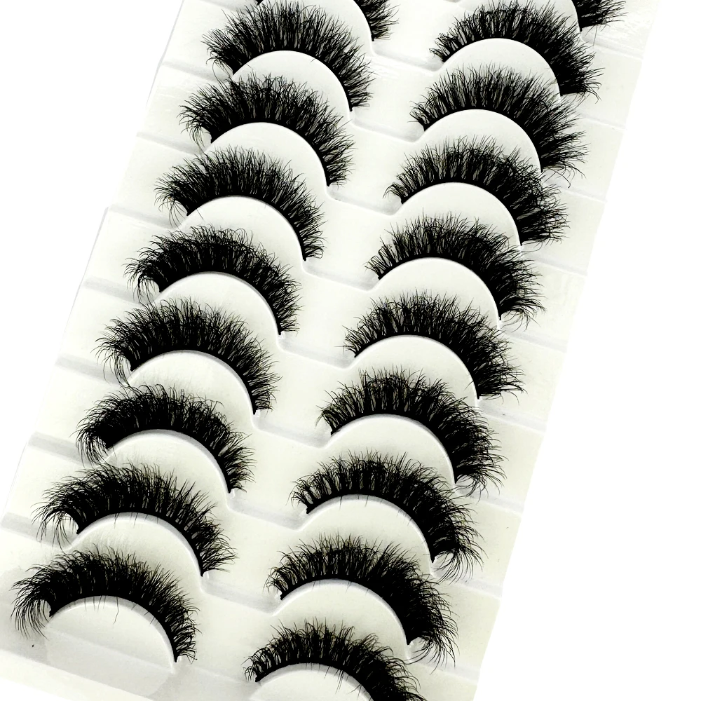 10PairsFluffy Lashes 3d Mink Lashes 100% Cruelty Free Lashes Handmade Reusable Short Natural Eyelashes Maquillaje Eyelashes Mink