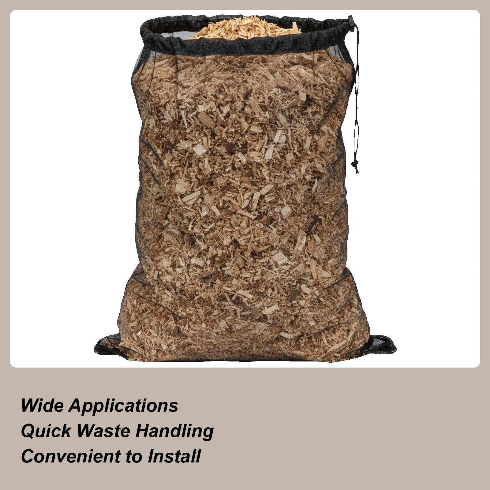 Wood Chipper Shredder Bag Mesh Storage Tote 48.43x23.62 Inches Drawstring Bag For Outdoor Backyard Garden Lawn Landscaping Work