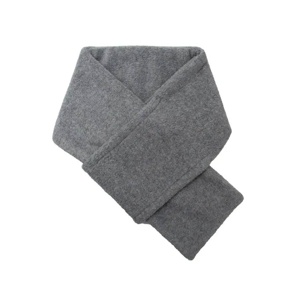 Retro Thickened Fleece Scarf Thermal Solid Color Winter Scarves Keep Warm Velvet Men Shawl Hiking