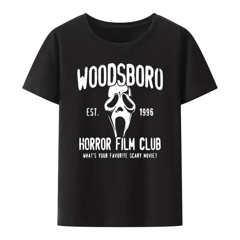 دعونا نشاهدة أفلام الرعب، رعب الصراخ، الجدة، الرسومات الممتعة، قمصان الموضة، القمصان، قمم القوطية الشهيرة للرجال والنساء #3