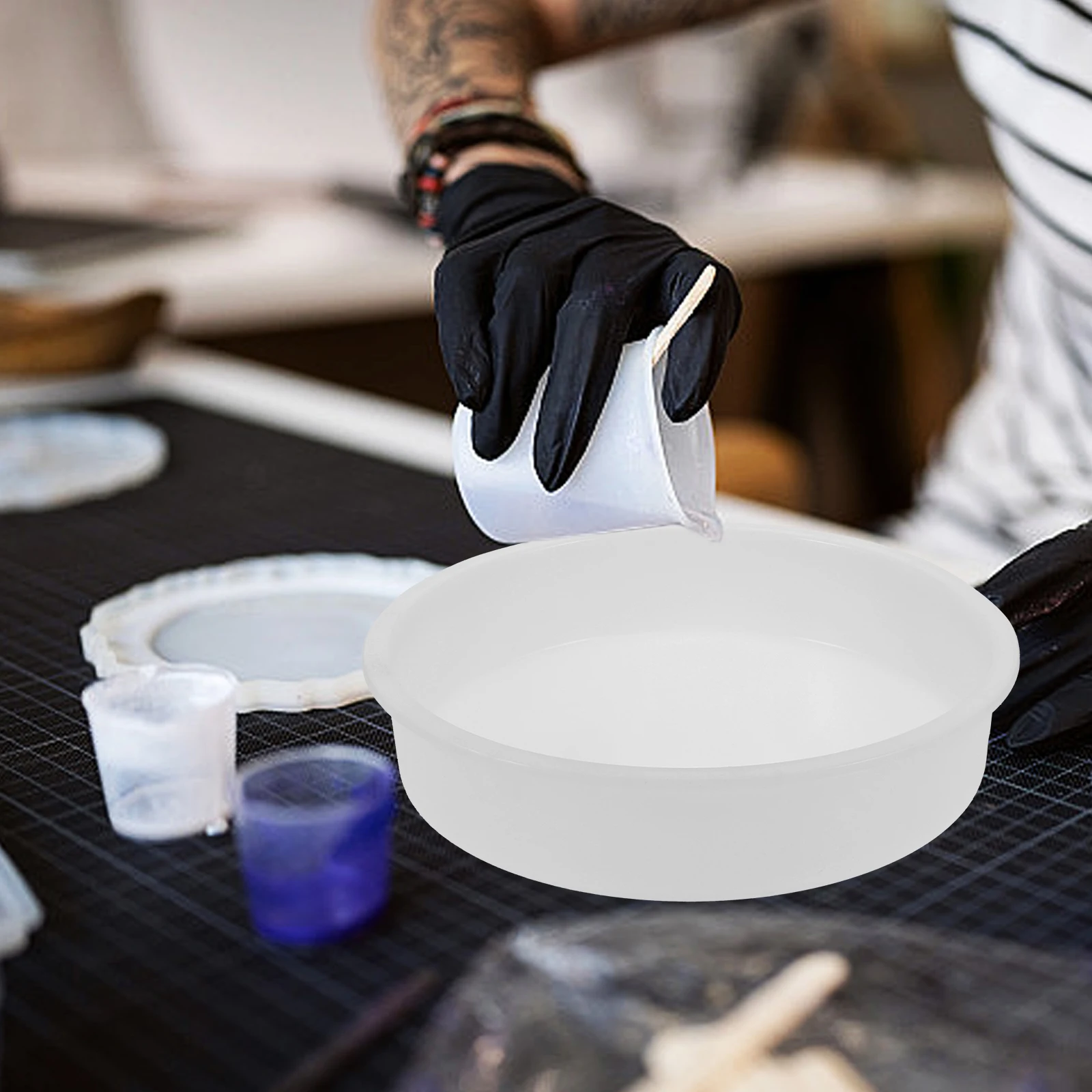 

Silicone Bookend Mold Round Shape DIY Epoxy Resin Flower Preservation Craft Mold Casting Tool Molds for Bookend