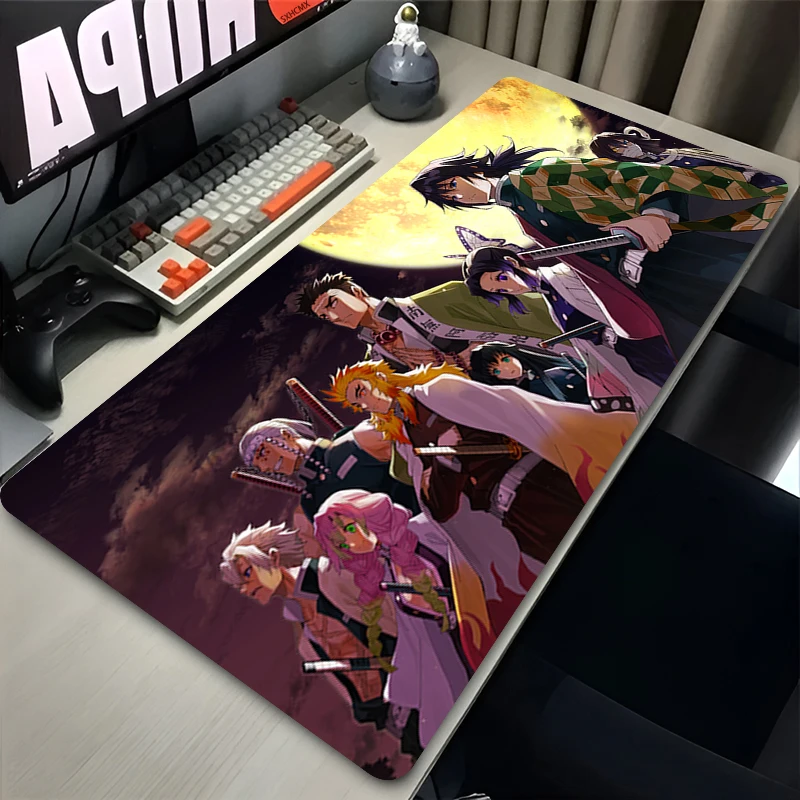 Mousepad Anime D-demon Slayer Computer Accessories Keyboard Mouse Mat Lock Edge Non-slip Rubber Mouse Pad Gamer Laptop Desk Mats