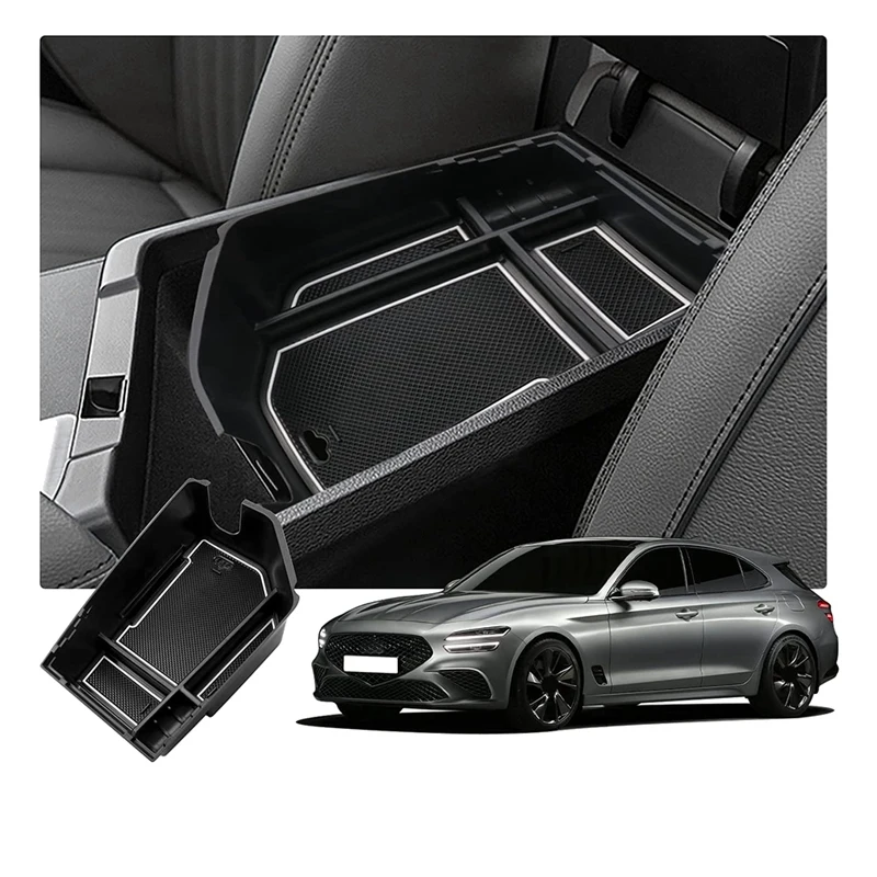 New-Central Console Armrest Storage Box Holder Interior Organizer Glove Tray Accessories For Genesis GV70 2021 2022