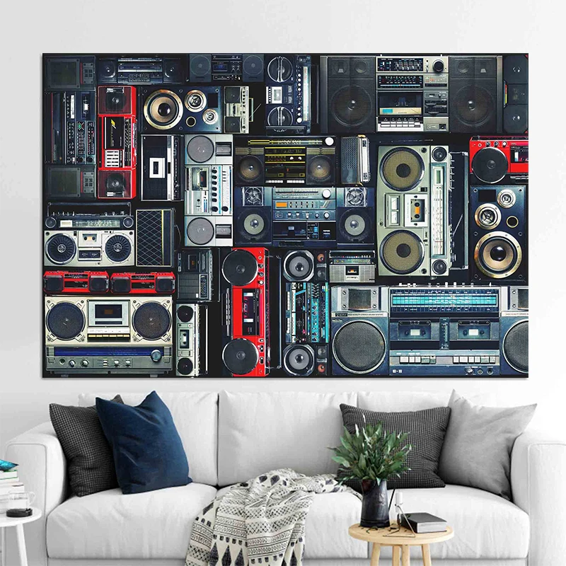 Vintage Radio Boombox Posters and Prints Canvas Printing Modern Wall Music Art Picture for Living Room Home Decoration Gifts