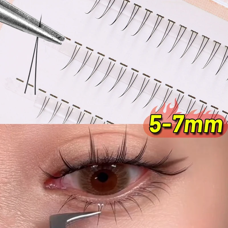Natural Individual Lower Lashes V-Shaped Soft Manga Under Eyelashes 5/6/7mm Grafting False Lower Under Eyelash Extensions Makeup