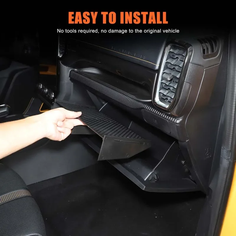 

ABS Black For Ford Ranger 2023+ Car styling Car Co-Driving Glove Box Divider Car Interior Modification Accessories 4Pcs