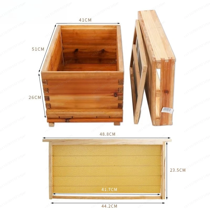Novice Beekeeping Free Installation, Assembled Standard Ten-Frame Boiled Wax Beehives, Full bEehives Set