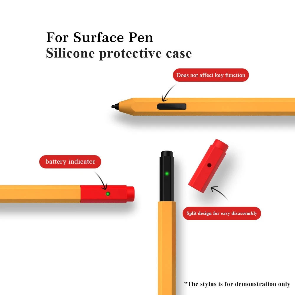 ペンケースlenovos xiaoxinパッドイニシアチブコンデンサペンシルシリコン保護カバーコントラストカラーダブルキャップペンケース