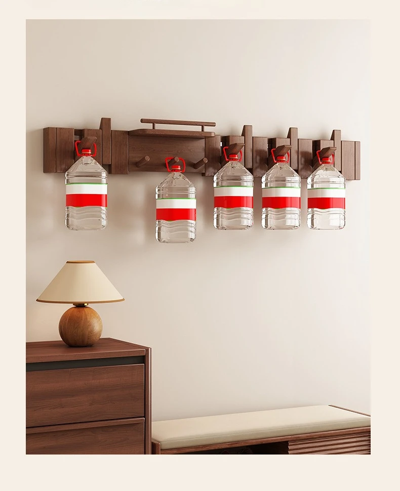 Klavierförmiger Kleiderbügel, Wandhaken, zusammenklappbar, aus massivem Holz, multifunktionaler Kleiderbügel für Eingangstüren – Detail 7