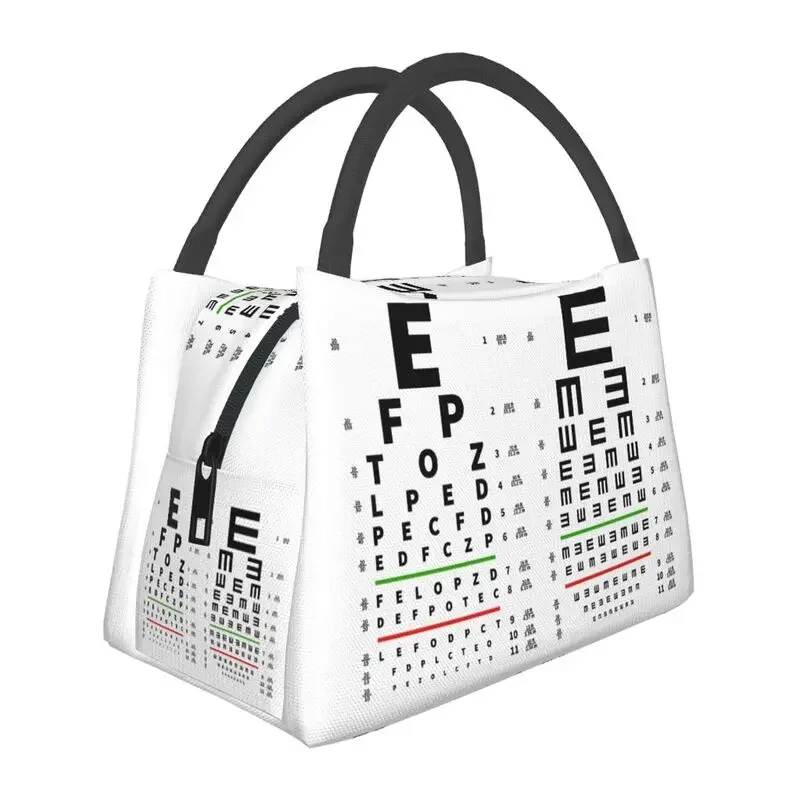 

Eye Test Snellen Chart Thermal Insulated Lunch Bag Women Optometrist Vision Exam Resuable Lunch Box for School Work Picnic Bags