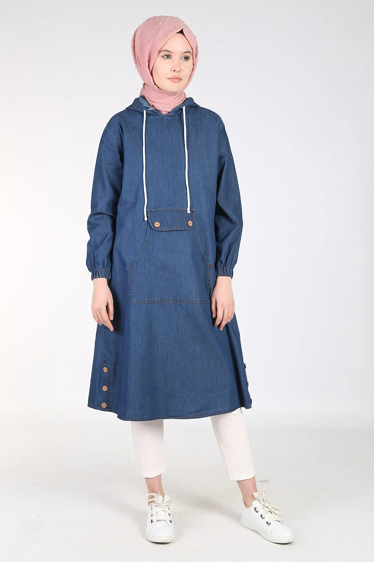 

Kangori Pockets Denim Tunic-