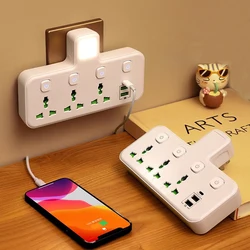 Wall Socket EU UK AU US Plug AC Outlet Power Strip Network Filter USB Charger Separate Switch with Night Light Universal Jack