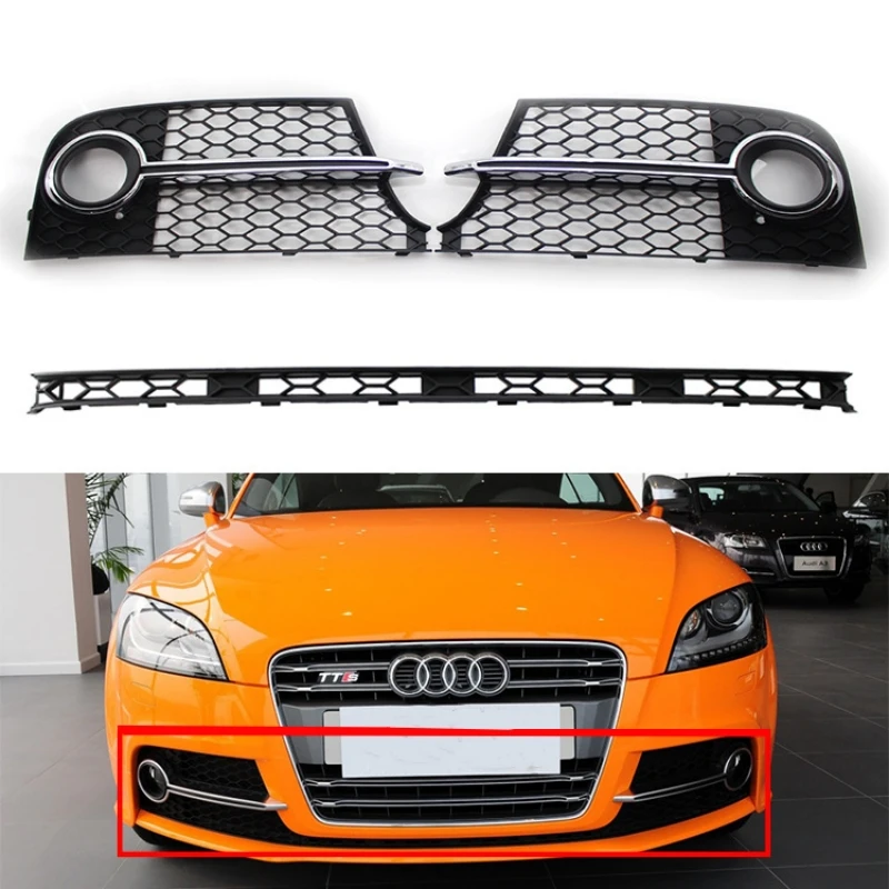 OEM 8K0807681H 8K0807682H Car Front Bumper Fog Lamp Frame Lower Grille For Audi TTS Sport 2011 2012 2013 2014 Auto Parts