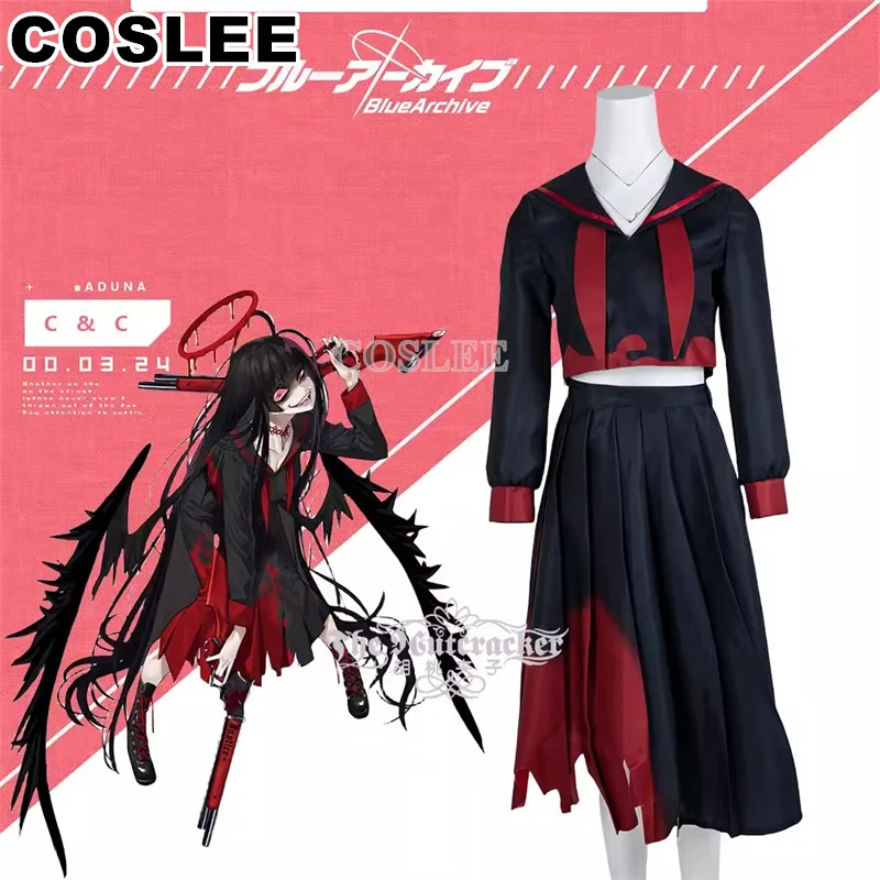 COSLEE Blue Archive Kenzaki Tsurugi Cosplay Costume Game Suit Women Uniform Top Skirt Halloween Party Outfit Women XS-3XL New