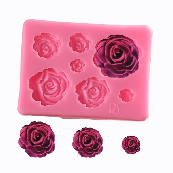 Rose Flowers Silicone Mold  Chocolate Fondant Cake Decorating Baking Tools