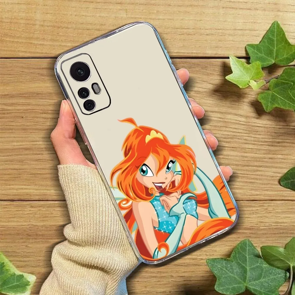 Girl W-Winx Clubs Phone Case For Xiaomi 11 Redmi Note 11 5G 8T 9A 9 10T Note8Pro Note9 12SUltra Transparent Case