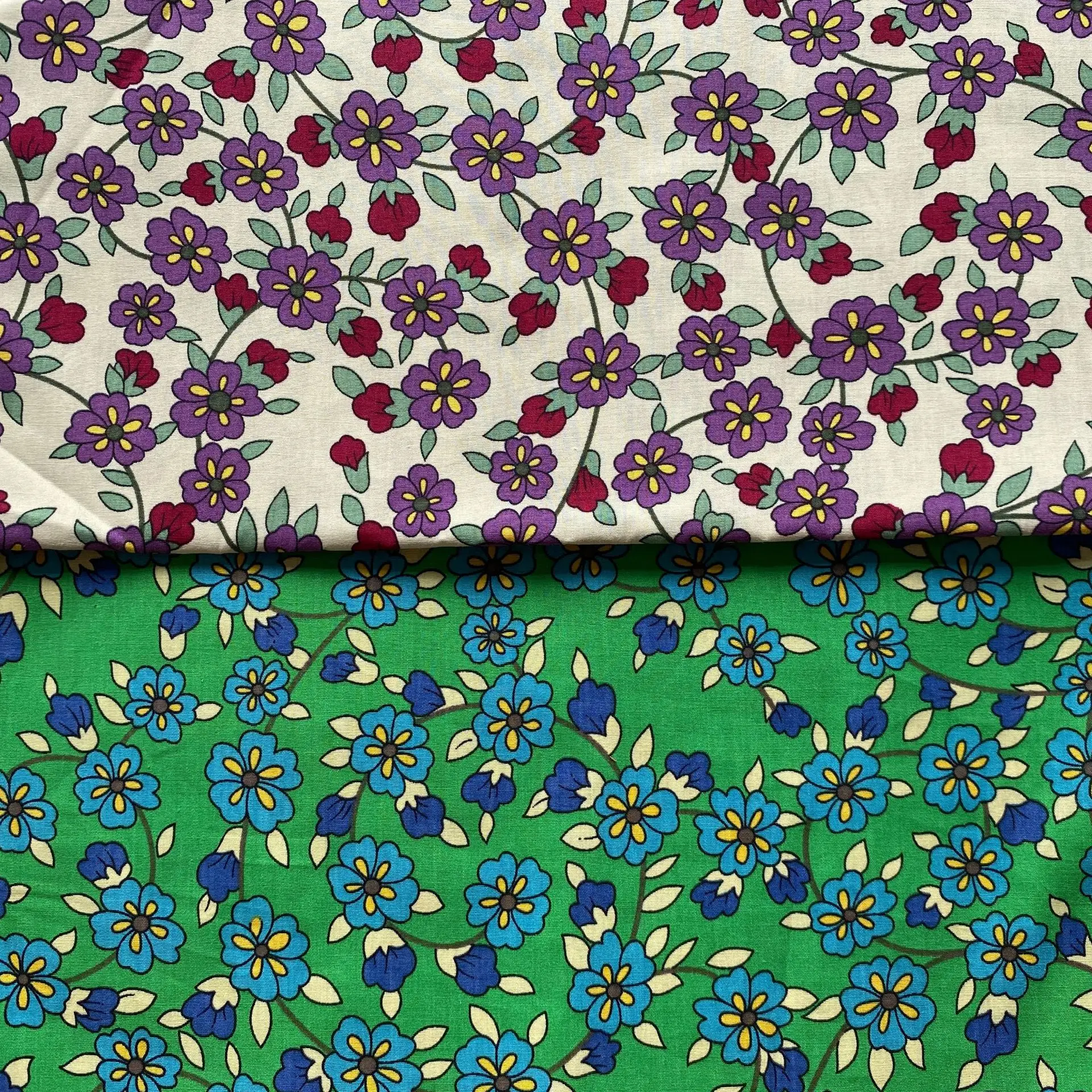 

Spring Summer Flower Poplin Cotton Fabric DIY Girl Dress Children's Wear Cloth Make Bedding Quilt Fabric