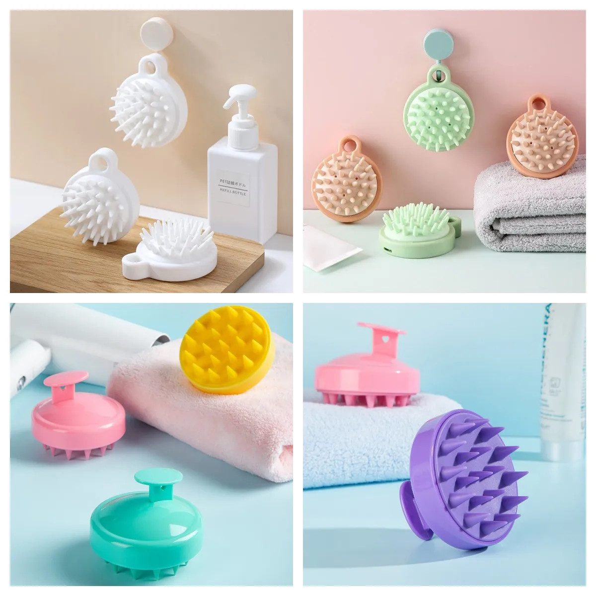 New Silicone Shampoo Scalp Hair Massager Comb Bath Scalp Massage Brush Shampoo Massager Scalp Acupuncture Point Massage