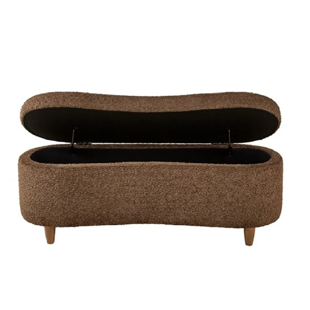 Boucle Flip Top Storage Bench Chocolate See below