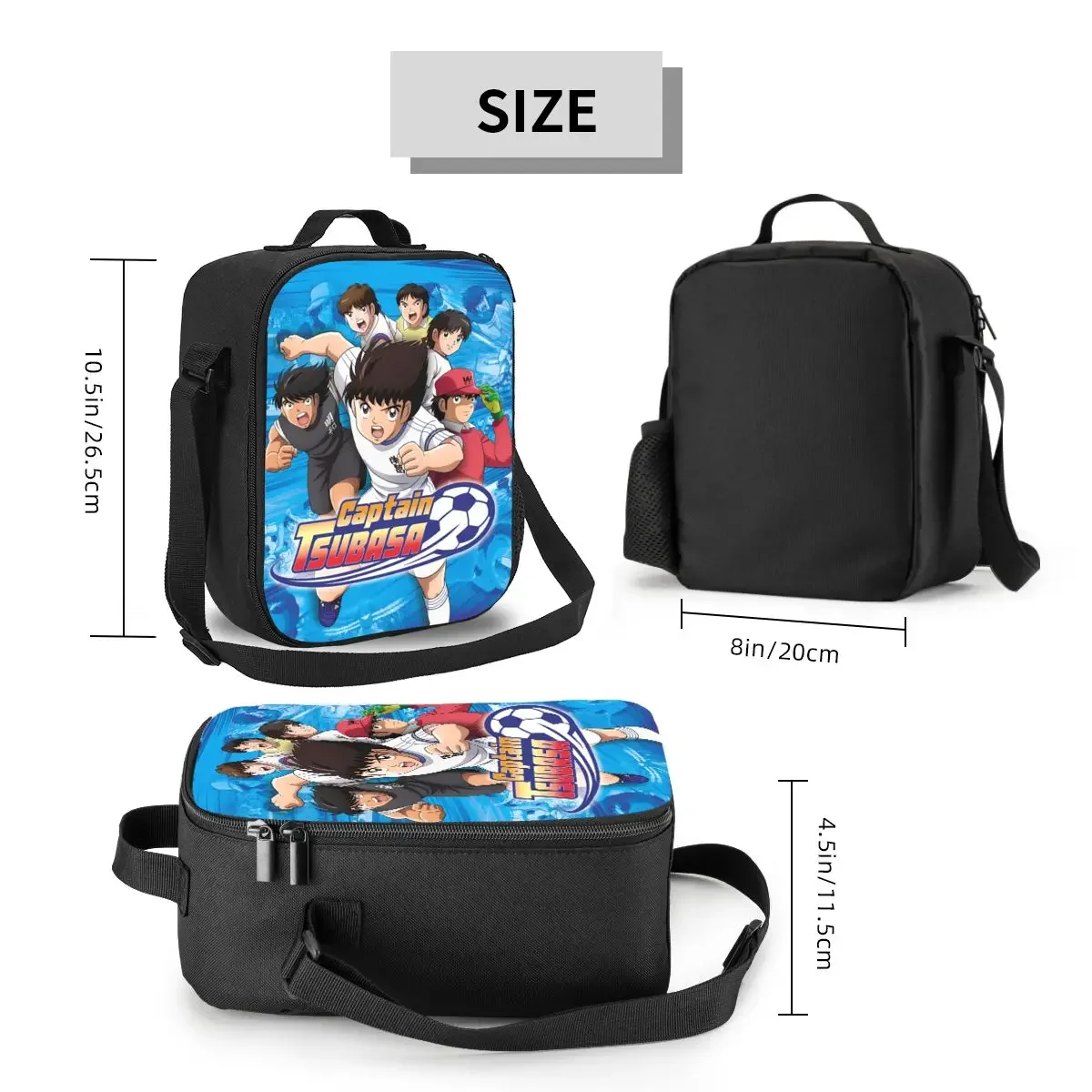 Custom Japan Football Manga Captain Tsubasa Lunch Bag Women Cooler Thermal Insulated Lunch Box for Kids School