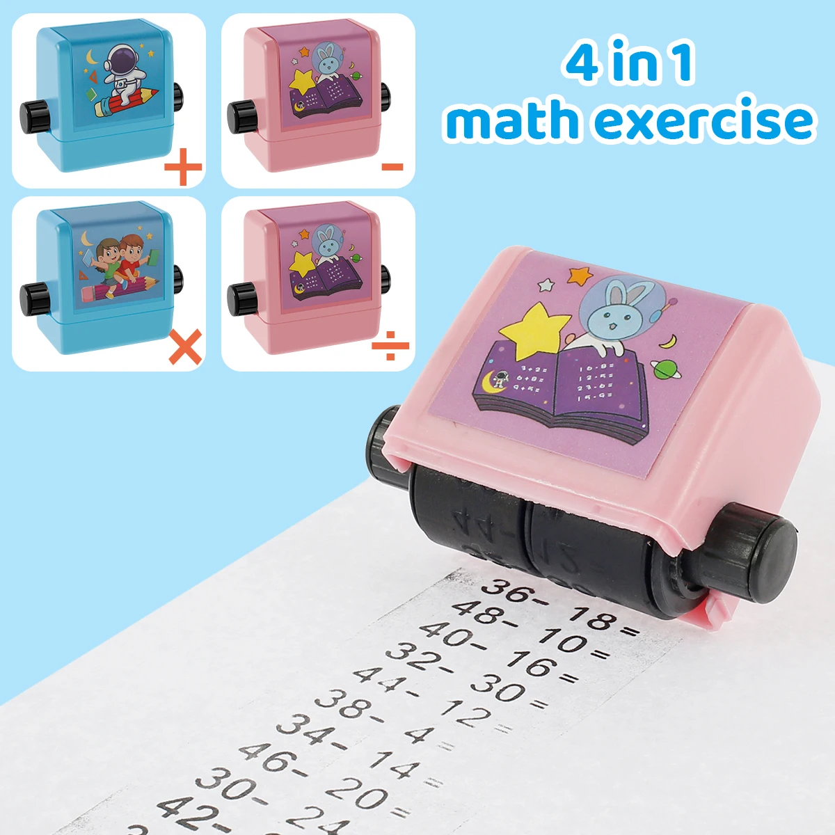 Digital Teaching Stamp Maths Learning Stamp Early Educational 1-100 Stamp Roller Multiplication Additions Subtraction Division