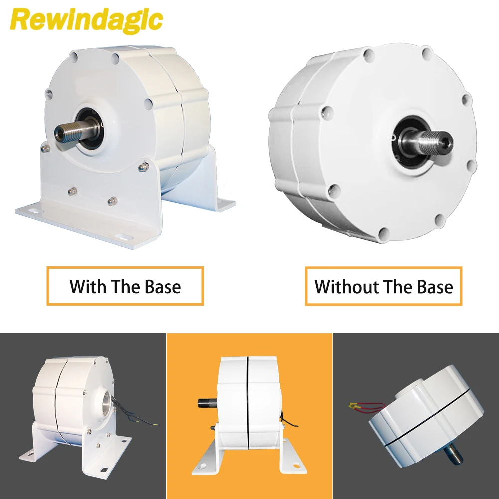 Imagem -06 - Gerador de Ímã Permanente de Baixa Rpm Alternador de Terras Raras para Turbina Eólica 1000w 12v 24v 48v 96v 120v 220v 2000w 3000w 5000w 5kw