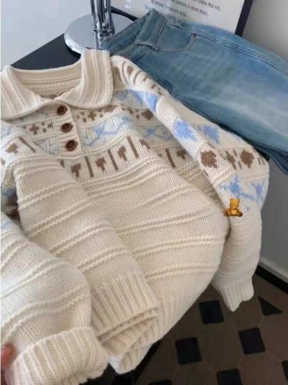 Modny kardigan z dzianiny, odzież wierzchnia damska, jesienno-zimowy, ocieplany, długi sweter o regularnej długości z kołnierzykiem.