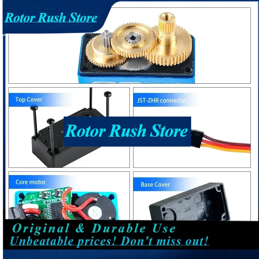 RoRuSDigital  Motor 35KG High Torque Coreless Metal Gear 180/270 Degree Rotation With Bracket Arm Plate For DIY RC Robot Ro