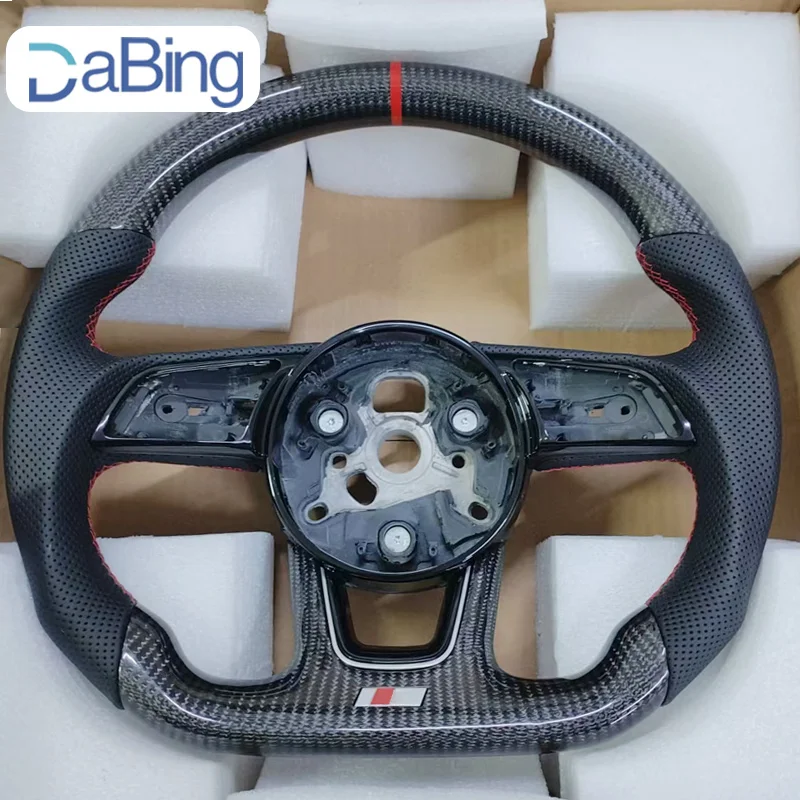 ed Customized Real Carbon Fibre For Audi  S5 A5 RS3 RS4 A3 A4 B9 S3 S4 Can Be Perforated leather Steering Wheel