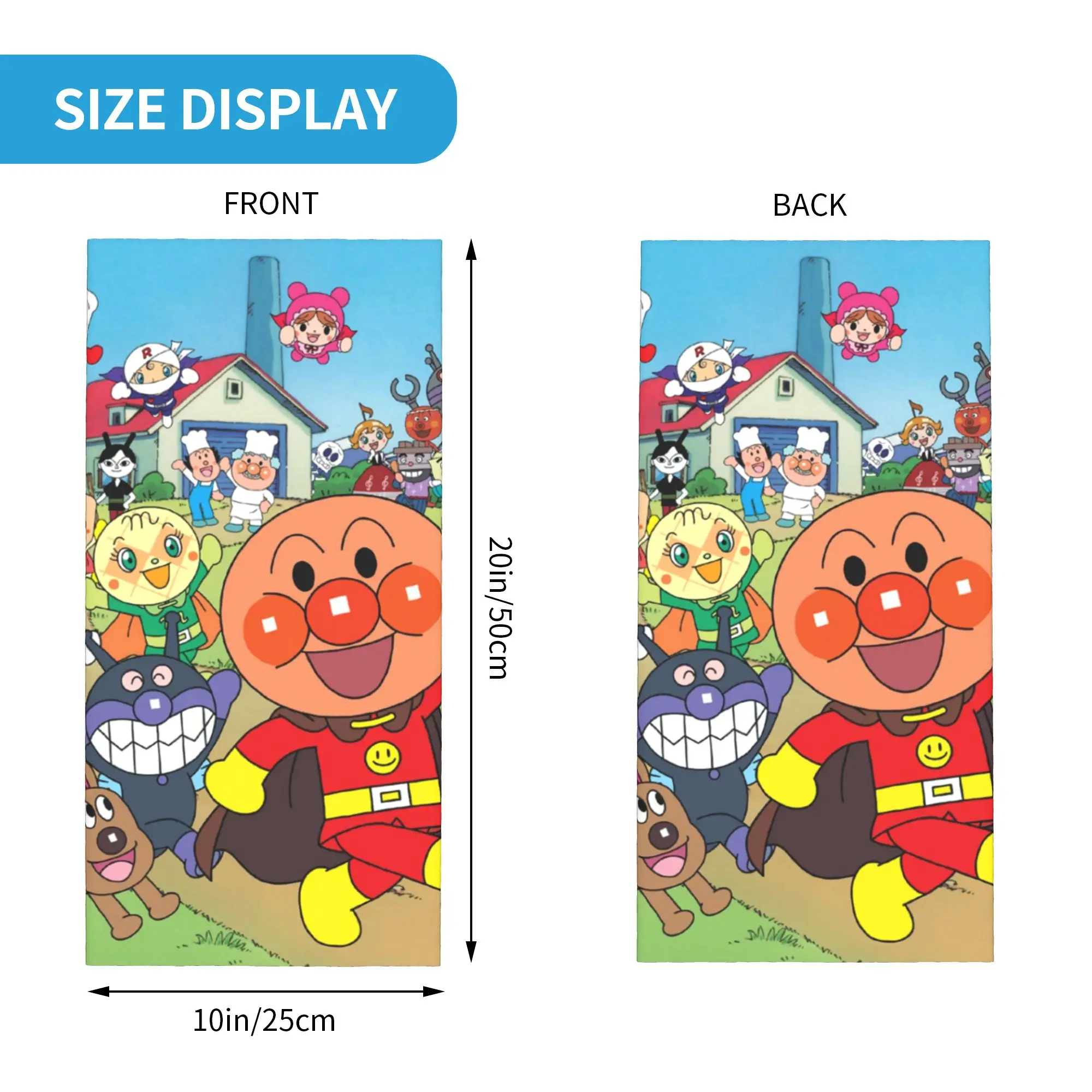 Round Cartoon Characters (15) Bandana  Cover Club Anpanman  Face Mask Cycling Riding Unisex Winter  Neckerchief